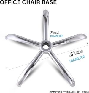 office chair base, 28 inch office chair base replacement with reinforced metal legs (2200lbs), chair bottom part for most chairs, cylinder and caster sockets (silver)-B0FLVNSNHQ