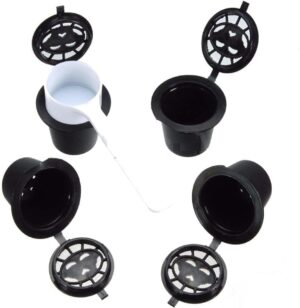 4Pcs Refillable/Reusable Coffee Capsules Pod For Coffee Machine - You Have To Select non Fully Grinding Been for best redults - Be Sure it is compatable with yours Machine-B0FLDNLXPS