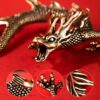 Mini Metal Brass Dragon Statue Tabletop Chinese Ornament Luck Figurine for Home Office Desk Bookshelf End Table (Bronze)-B0FKCTR9TK