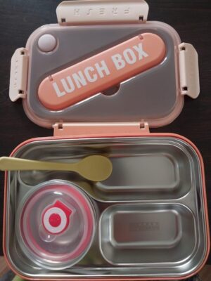 - Multi-Compartment Lunch Box with Built-in Utensil Case – Stylish & Practical Design 23cm*15cm-B0FN3V4SCV