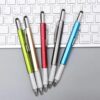 1PCe Construction Tools Screwdriver Screen Touch Ballpoint Pen Ruler Gadgets Capacitive Pen 6 in 1 Multi-functional Pen (Silver)-B0FLT4GLT2