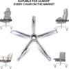 office chair base, 28 inch office chair base replacement with reinforced metal legs (2200lbs), chair bottom part for most chairs, cylinder and caster sockets (silver)-B0FLVNSNHQ