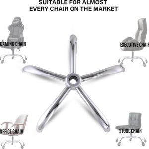 61q4n7CoQTL._SL1381_ office chair base, 28 inch office chair base replacement with reinforced metal legs (2200lbs), chair bottom part for most chairs, cylinder and caster sockets (silver)-B0FLVNSNHQ