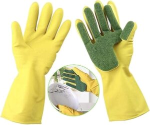 1 Pair Home Washing Cleaning Gloves Garden Kitchen Dish Sponge Fingers Rubber Household Cleaning Gloves for Dishwashing-B0CGF8X4ZJ