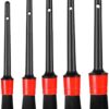 SIZE: 5 different car brush sizes, almost meet all your needs for car cleaning, length enough for easily reaching into the lug nuts, narrow and any other tough to reach areas. NO METAL PARTS-B0FLR9H8QD