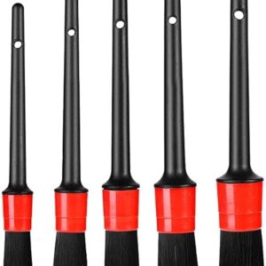 5 different car brush sizes, almost meet all your needs for car cleaning, length enough for easily reaching into the lug nuts, narrow and any other tough to reach areas. NO METAL PARTS-B0FLR9H8QD