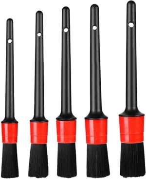 5 different car brush sizes, almost meet all your needs for car cleaning, length enough for easily reaching into the lug nuts, narrow and any other tough to reach areas. NO METAL PARTS-B0FLR9H8QD