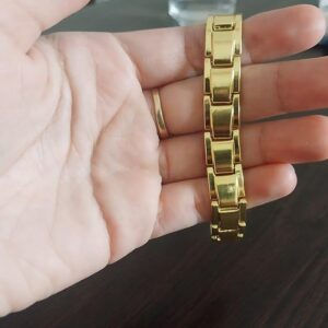 Men's Gold Magnetic Therapy Bracelet – Elegant Stainless Steel Wellness Bracelet with Negative Ions, Germanium & Infrared Elements 1PCS - 22CM-B0FMYJQGXX