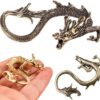Mini Metal Brass Dragon Statue Tabletop Chinese Ornament Luck Figurine for Home Office Desk Bookshelf End Table (Bronze)-B0FKCTR9TK