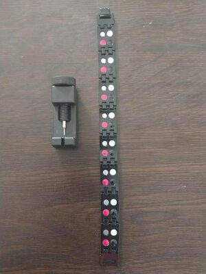 Men's Black Magnetic Therapy Bracelet – Elegant Blue Stone Design with Link Removal Tool 1pcs - 22cm-B0FMYQD11K