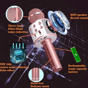 Topper gifts for girls aged 3-15 years, Bluetooth wireless karaoke microphone for Christmas gifts for girls and boys aged 4-12 years for girls and boys aged 4-12 years, unidirectional