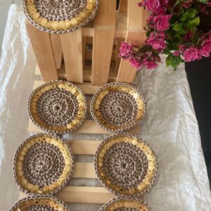 71TgCs58RiL._AC_SL1280_ 5 Pcs Handmade Crochet Coaster plates for cubs and mug عدد 5 قطع تشكيلة متنوعه من قواعد الاكواب والمج مصنوعة من الكورشية-B0FKBM5WC2