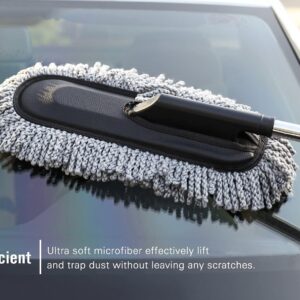 71Z9tWLsiOL._AC_SL1500_ Super Soft Microfiber Car Duster Exterior with Extendable Handle, Car Brush Duster for Car Cleaning Dusting - Grey - Big one about 55 to 75 cm telescopic-B0FM6BLF91