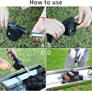 Fan Air Blower Fast Fire Starter Portable Mini Manual Hand Crank for Outdoor Picnic Camping Cooking Barbecue Charcoal Grills Stove Accessories (A)-B0FMRDC6GZ