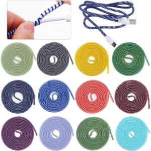 71n88hA5LDL._AC_ 1Pcs Roll 1.4m Laser Color USB Charging Data Cable Protector Anti-break Spring Protection Rope Wire Cord Rope Earphone Bobbin Winder (Random Color May Apply)-B0FLWM4WQB