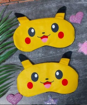 Cute Pikachu Sleep Mask for Kids & Adults – Soft Plush Eye Mask with Adjustable Strap