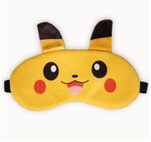 Cute Pikachu Sleep Mask for Kids & Adults – Soft Plush Eye Mask with Adjustable Strap
