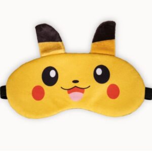 Cute Pikachu Sleep Mask for Kids & Adults – Soft Plush Eye Mask with Adjustable Strap