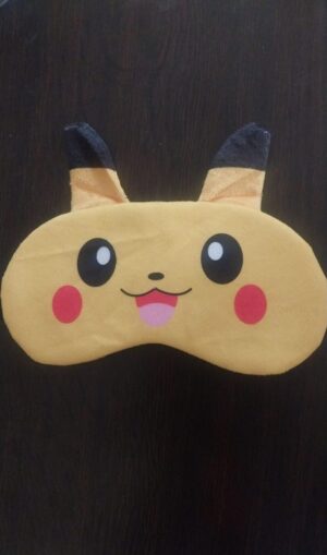 Cute Pikachu Sleep Mask for Kids & Adults – Soft Plush Eye Mask with Adjustable Strap