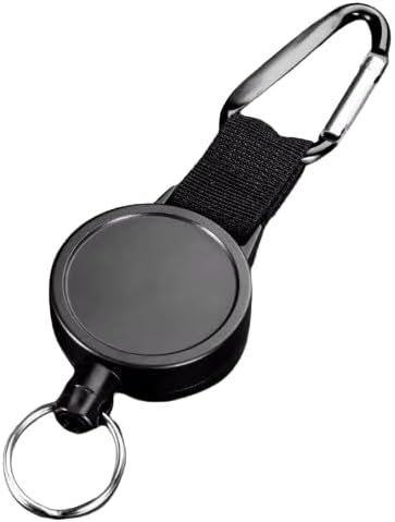 حامل شارة قابل للسحب مع مشبك حلقة تثبيت - بكرة بطاقة هوية شديدة التحمل مع حلقة مفاتيح للعمل والمكتب والاستخدام الخارجي قطعة واحدة-B0FS1KPRNB