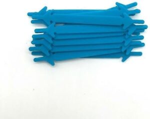 أربطة أحذية سيليكون بدون رباط - ١٢ قطعة - أربطة أحذية مرنة، مقاومة للماء، ومقاومة للانزلاق للأطفال، والكبار، وللرياضة، والجري، وركوب الدراجات - أزرق-B0FRFNT512