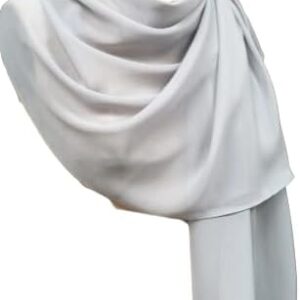 حجاب شيفون فاخر - وشاح خفيف الوزن وجيد التهوية للنساء، مناسب للارتداء اليومي والمناسبات، رمادي 180 * 70-B0FRMSSRFT