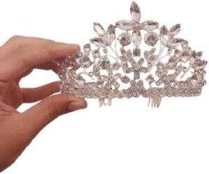 تاج كريستالي مرصع بأحجار الراين - غطاء رأس أنيق للزفاف والحفلات-B0FRXX28VJ