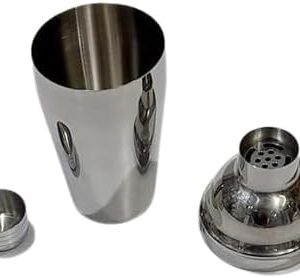 خلاط كوكتيل من الفولاذ المقاوم للصدأ - طقم مكون من 3 قطع مع مصفاة مدمجة - خلاط مشروبات احترافي للاستخدام المنزلي أو البار - 25 سم-B0FR2CGBRW