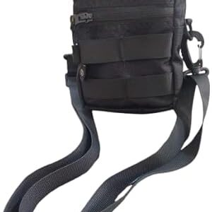 حقيبة كتف تكتيكية سوداء - حقيبة كروس عسكرية بحزام قابل للتعديل، حقيبة متعددة الجيوب (15×12 سم)-B0FSDNXGGN