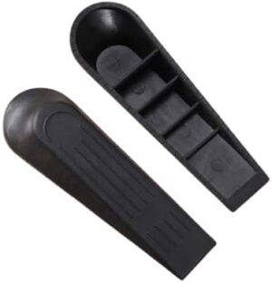 2 مانعات للأبواب، مانعات للانزلاق، تصميم مقاوم للتآكل، مادة مقاومة للاهتراء، تمنع إصابات الأصابع عند الاصطدام (أسود)-B0FRSZP9Z7