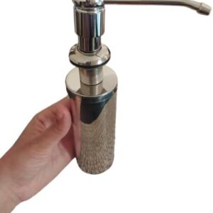 موزع صابون من الفولاذ المقاوم للصدأ - زجاجة مضخة قابلة لإعادة التعبئة للمطبخ أو الحمام - عصري ومتين-B0FRFYT17W