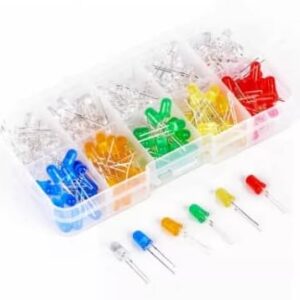 ثنائيات باعثة للضوء، 6 ألوان، مكونات إلكترونية، 5 مم، ألوان متنوعة، مجموعة ثنائيات باعثة للضوء LED، اصنعها بنفسك، صندوق ☐ (50)-B0FQ43GDTX