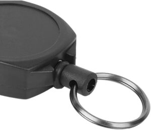 حامل شارة قابل للسحب مع مشبك حلقة تثبيت - بكرة بطاقة هوية شديدة التحمل مع حلقة مفاتيح للعمل والمكتب والاستخدام الخارجي قطعة واحدة-B0FS1P2L3B