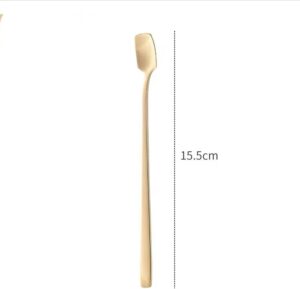 ملعقة قهوة وحلوى ذهبية طويلة - تصميم أنيق وفخم، قطعة واحدة، ١٥ سم * ١.٥-B0FPCVK6FR