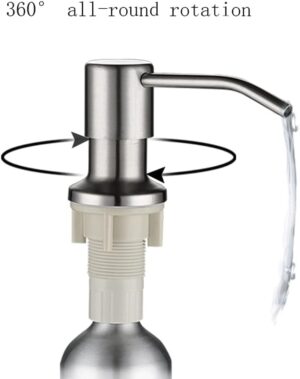موزع صابون من الفولاذ المقاوم للصدأ - زجاجة مضخة قابلة لإعادة التعبئة للمطبخ أو الحمام - عصري ومتين-B0FRFYT17W