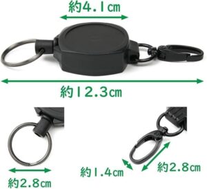 حامل شارة قابل للسحب مع مشبك حلقة تثبيت - بكرة بطاقة هوية شديدة التحمل مع حلقة مفاتيح للعمل والمكتب والاستخدام الخارجي قطعة واحدة-B0FS1P2L3B