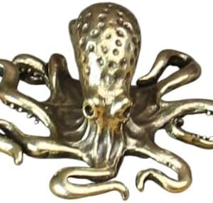 زينة أخطبوط نحاسية عتيقة، تماثيل حيوانات بحرية مصغرة، مكتب، حرف يدوية نحاسية، ديكورات منزلية، صور متحركة-B0FR4V83FG