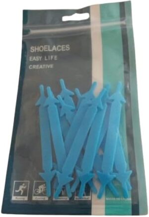 أربطة أحذية سيليكون بدون رباط - ١٢ قطعة - أربطة أحذية مرنة، مقاومة للماء، ومقاومة للانزلاق للأطفال، والكبار، وللرياضة، والجري، وركوب الدراجات - أزرق-B0FRFNT512