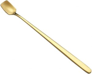 ملعقة قهوة وحلوى ذهبية طويلة - تصميم أنيق وفخم، قطعة واحدة، ١٥ سم * ١.٥-B0FPCVK6FR