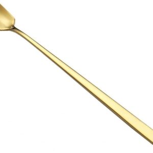 ملعقة قهوة وحلوى ذهبية طويلة - تصميم أنيق وفخم، قطعة واحدة، ١٥ سم * ١.٥-B0FPCVK6FR