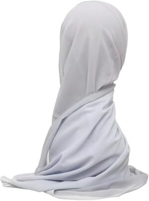 حجاب شيفون فاخر - وشاح خفيف الوزن وجيد التهوية للنساء، مناسب للارتداء اليومي والمناسبات، رمادي 180 * 70-B0FRMSSRFT