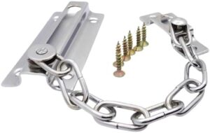 قفل سلسلة باب من الفولاذ المقاوم للصدأ - حارس أمان شديد التحمل للمنزل والشقق والمكتب - تركيب سهل مع براغي متضمنة قطعة واحدة-B0FRZ7KHG4