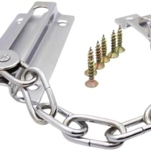 قفل سلسلة باب من الفولاذ المقاوم للصدأ - حارس أمان شديد التحمل للمنزل والشقق والمكتب - تركيب سهل مع براغي متضمنة قطعة واحدة-B0FRZ7KHG4