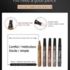قلم حواجب 4 نقاط Maquillajes Para Mujer قلم حواجب سائل مقاوم للماء قلم حواجب طويل الأمد لون أسود-B0FR2617RN