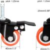 مجموعة عجلات دوارة متينة - 4 قطع عجلات أثاث ومعدات بساق ملولبة - عجلات مطاطية هادئة وناعمة - دوران 360 درجة للكراسي والطاولات والعربات (برتقالي)-B0FQ3ZXR15