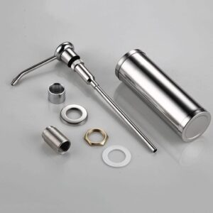 موزع صابون من الفولاذ المقاوم للصدأ - زجاجة مضخة قابلة لإعادة التعبئة للمطبخ أو الحمام - عصري ومتين-B0FRFYT17W