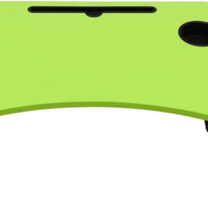 طاولة كمبيوتر محمول قابلة للطي مع حامل أكواب وفتحة للكمبيوتر اللوحي - سرير محمول ومكتب أريكة للدراسة والعمل والقراءة - أخضر - 60 سم × 40 سم-B0FRXS1D95