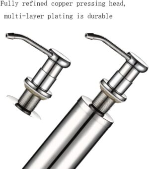 موزع صابون من الفولاذ المقاوم للصدأ - زجاجة مضخة قابلة لإعادة التعبئة للمطبخ أو الحمام - عصري ومتين-B0FRFYT17W