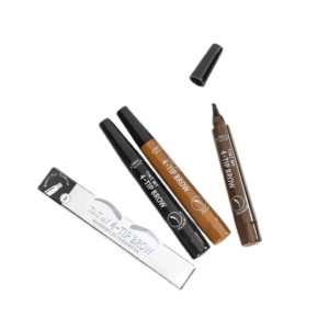 قلم حواجب 4 نقاط Maquillajes Para Mujer قلم حواجب سائل مقاوم للماء قلم حواجب طويل الأمد لون أسود-B0FR2617RN