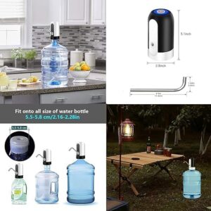 مضخة مياه كهربائية - مضخة مياه شرب محمولة قابلة لإعادة الشحن عبر USB لزجاجات سعة 5 جالون - مضخة مياه أوتوماتيكية بلمسة واحدة - قطعة واحدة-B0FQ3YYWMR